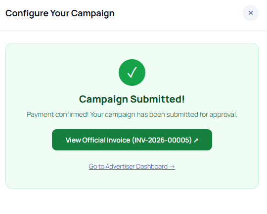 Campaign Submitted Confirmation